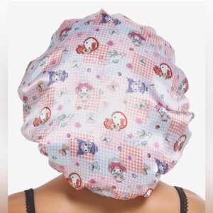 Sanrio Hello Kitty & Friends Satin Checkered Sleep Cap Bonnet- New